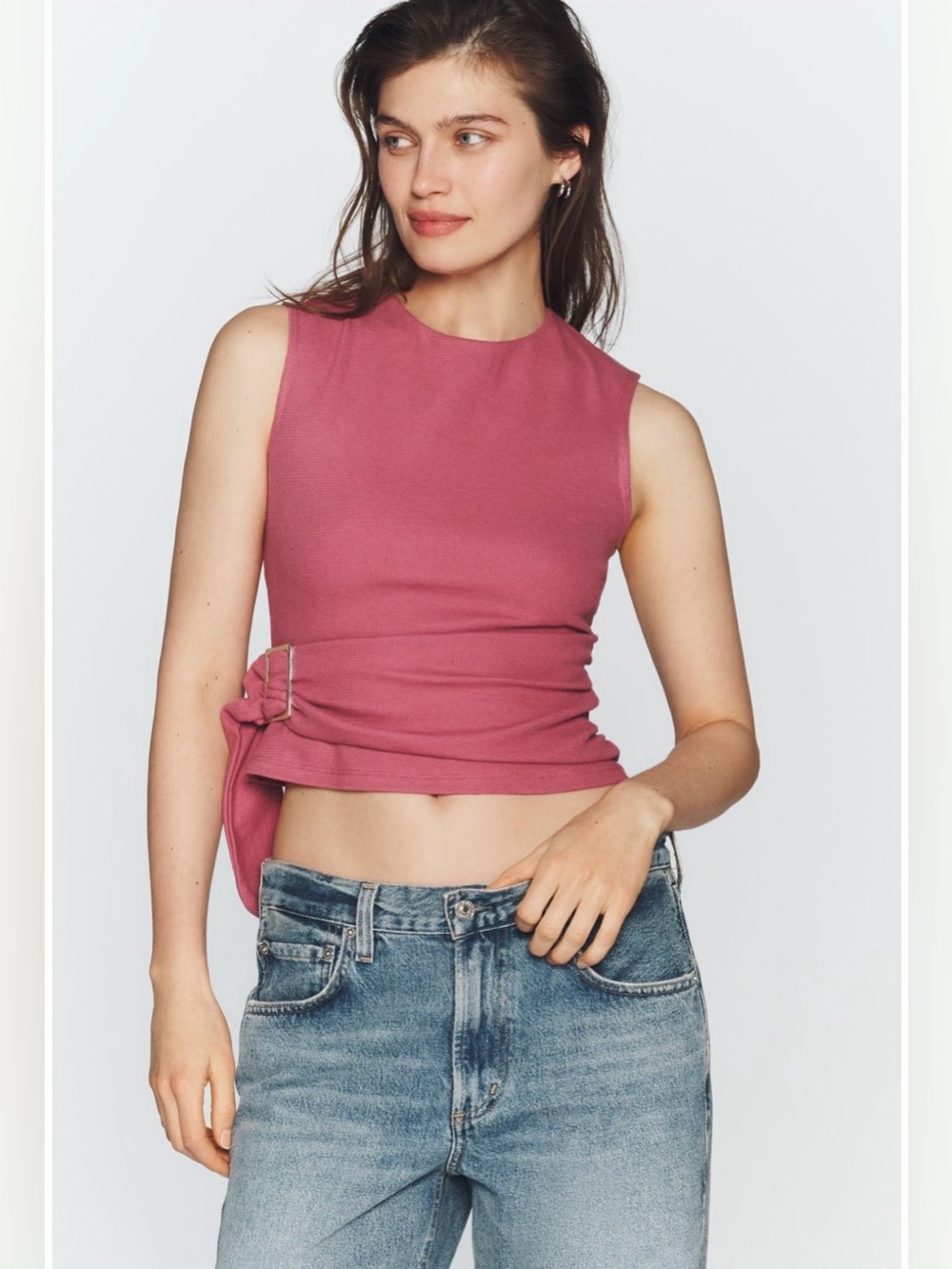 Maeve Wrap Sleeveless Top - Red Violet/ light mauve- sz XL - NWT